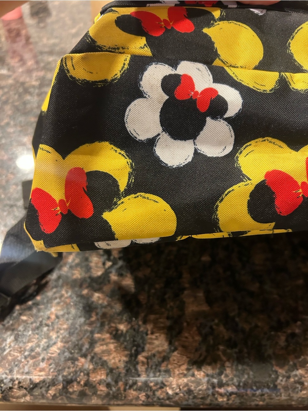 Loungefly Kids' Black Backpack with Yellow & Red Minnie Floral Print - Picture 6 of 7